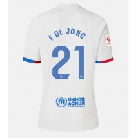 Barcelona Frenkie de Jong #21 Fotballklær Bortedrakt 2023-24 Kortermet